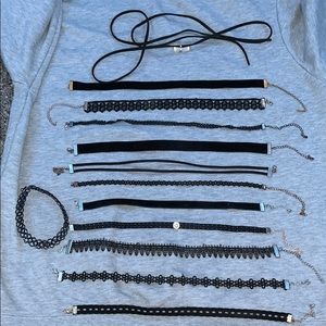 13 pack black chokers